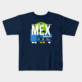 Mexico City (MEX) Airport // Retro Sunset Baggage Tag Kids T-Shirt